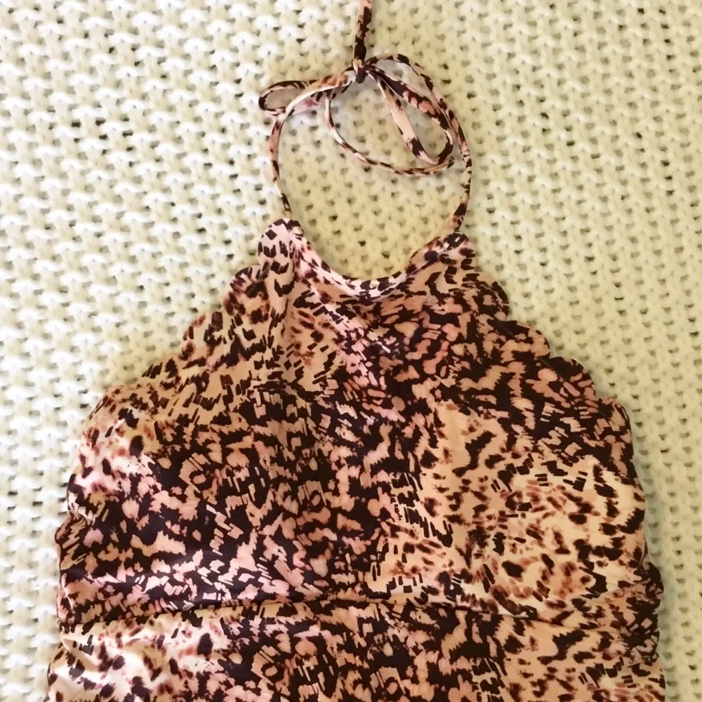 NWOT Chelsea 28 High Neck Scalloped One-Piece Swimsuit - XXL